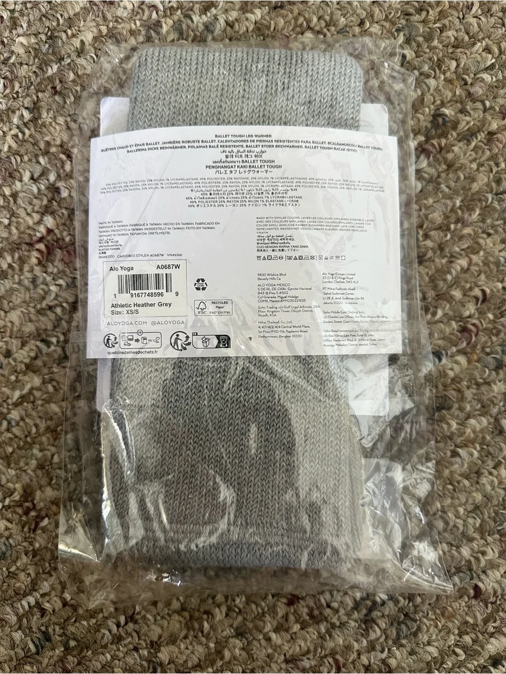 Alo Yoga Ballet Tough Leg Warmers (Athletic Heather Grey)